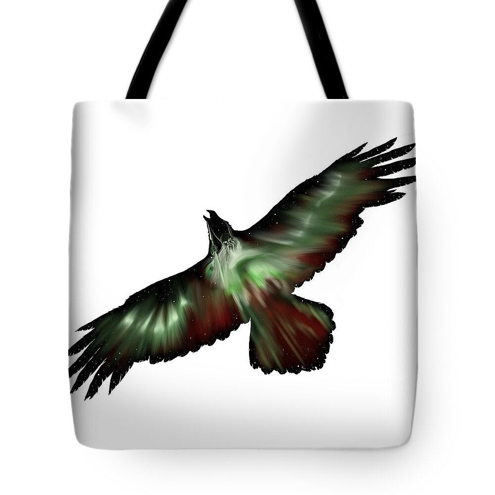 Odin Tote Bag featuring the digital art Allfather - Thought and Memory by Norman Klein