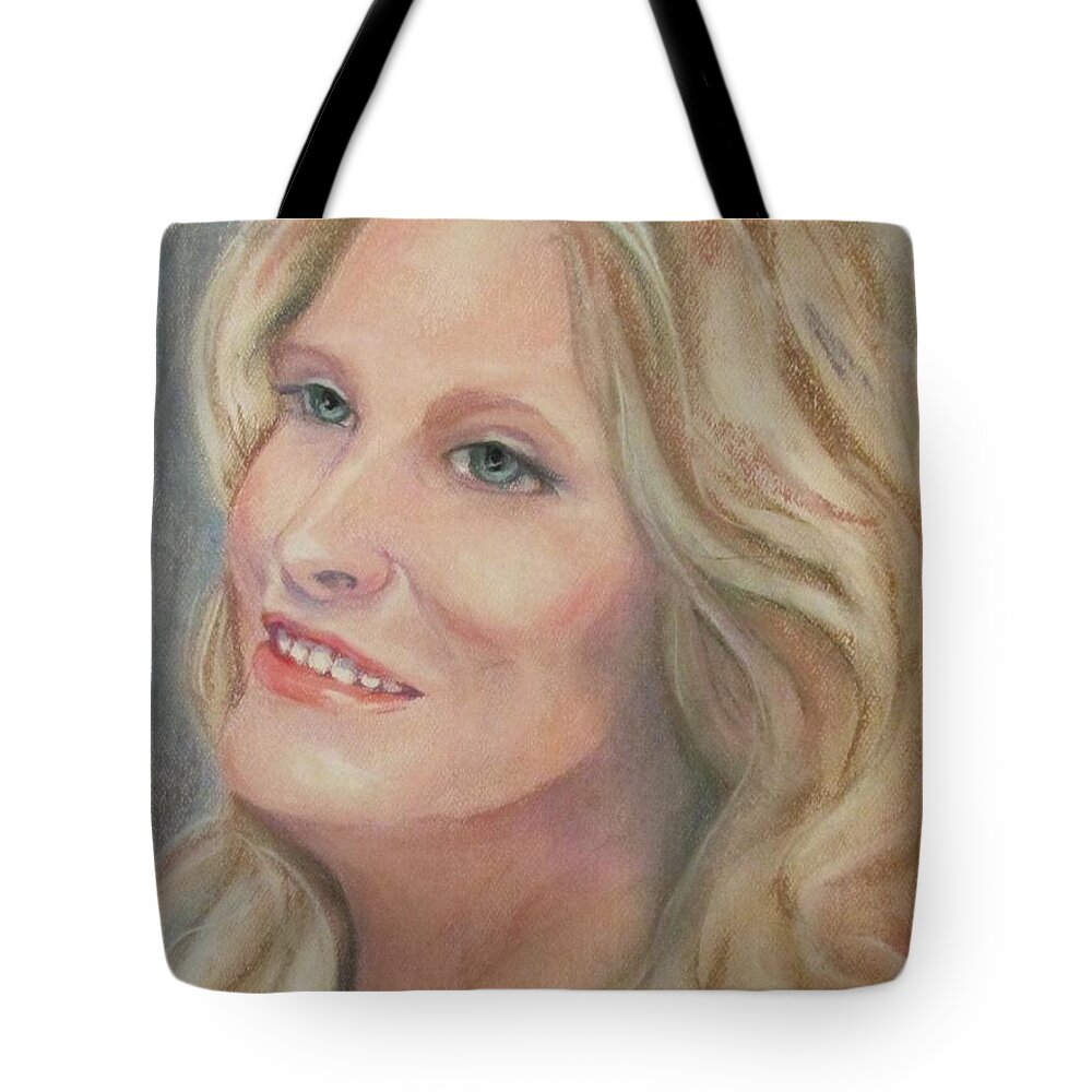 Girl Tote Bag featuring the pastel Allie by Barbara O'Toole