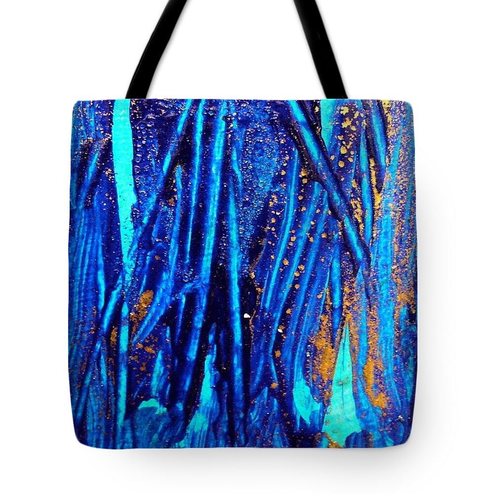 Abstract Tote Bag featuring the painting Alll That Glitters by Mary Sullivan