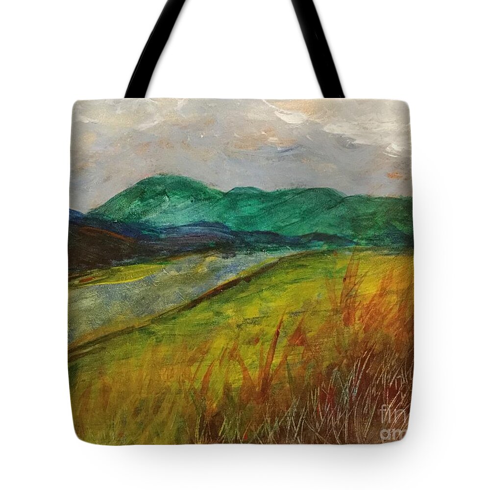 Mountain Tote Bag featuring the painting Almost Heaven by Lavender Liu
