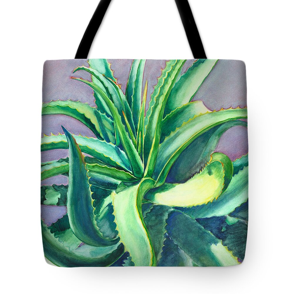 Aloe Vera Tote Bag featuring the painting Aloe Vera Watercolor by Linda Ruiz-Lozito