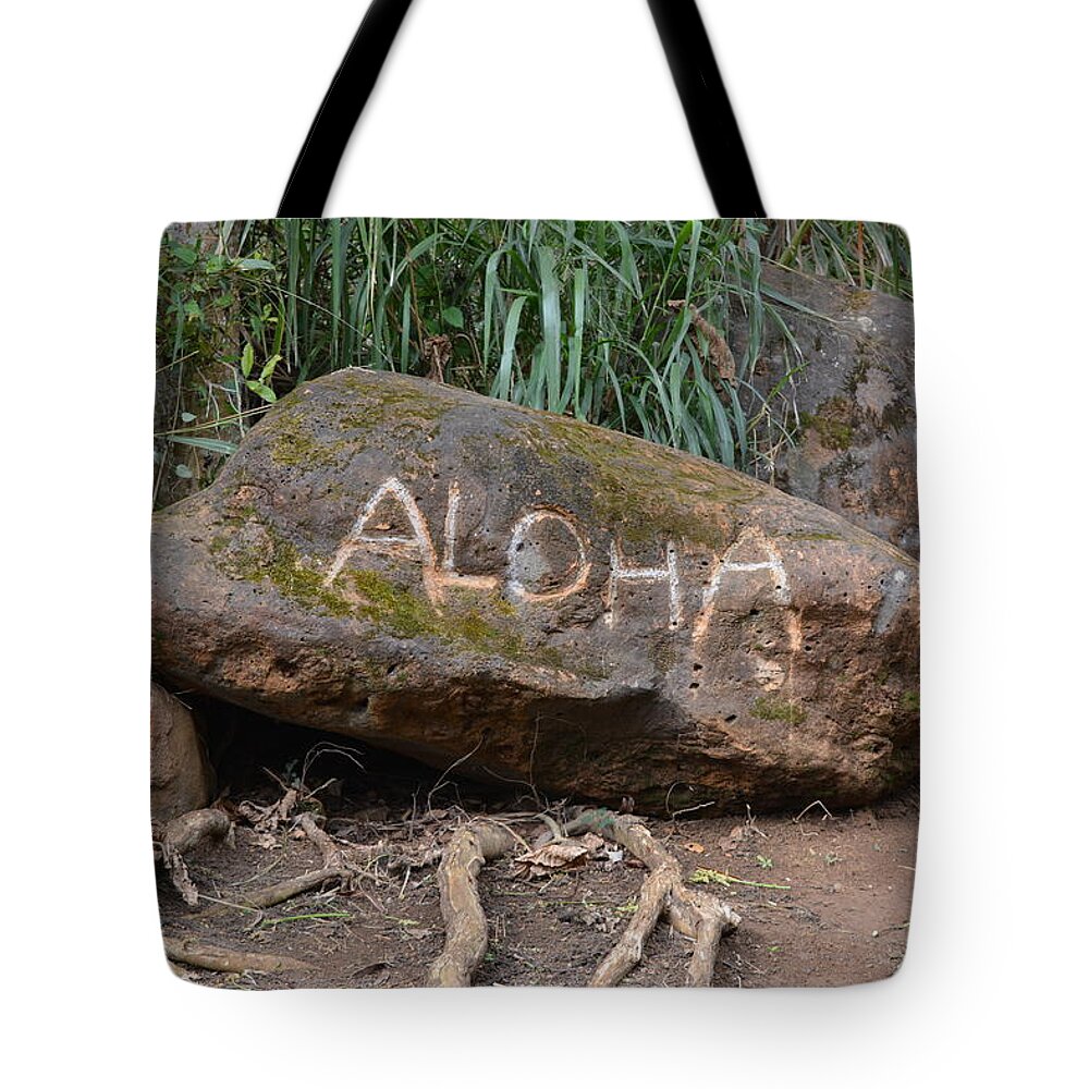 Rock Tote Bag featuring the photograph Aloha by Carolyn Mickulas