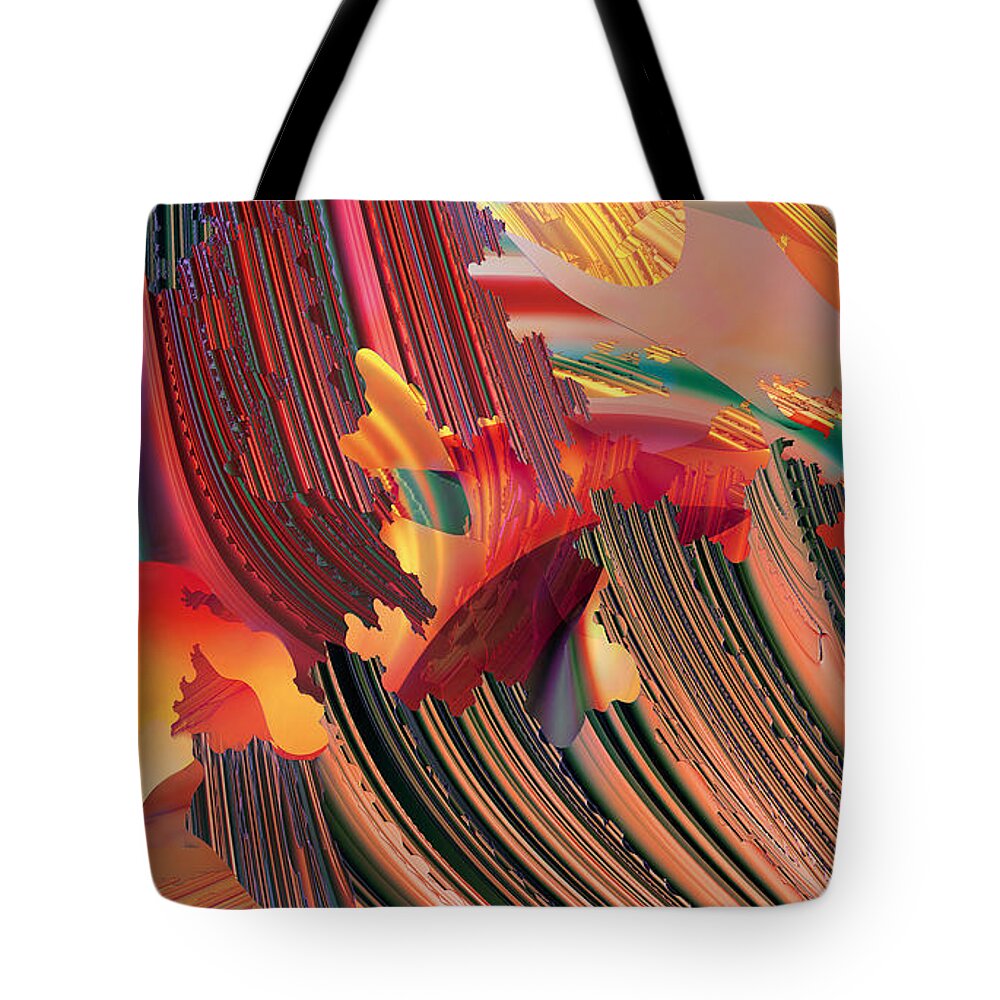 Colorful Abstracts Tote Bag featuring the digital art Aloha No.2 by Dolores Kaufman