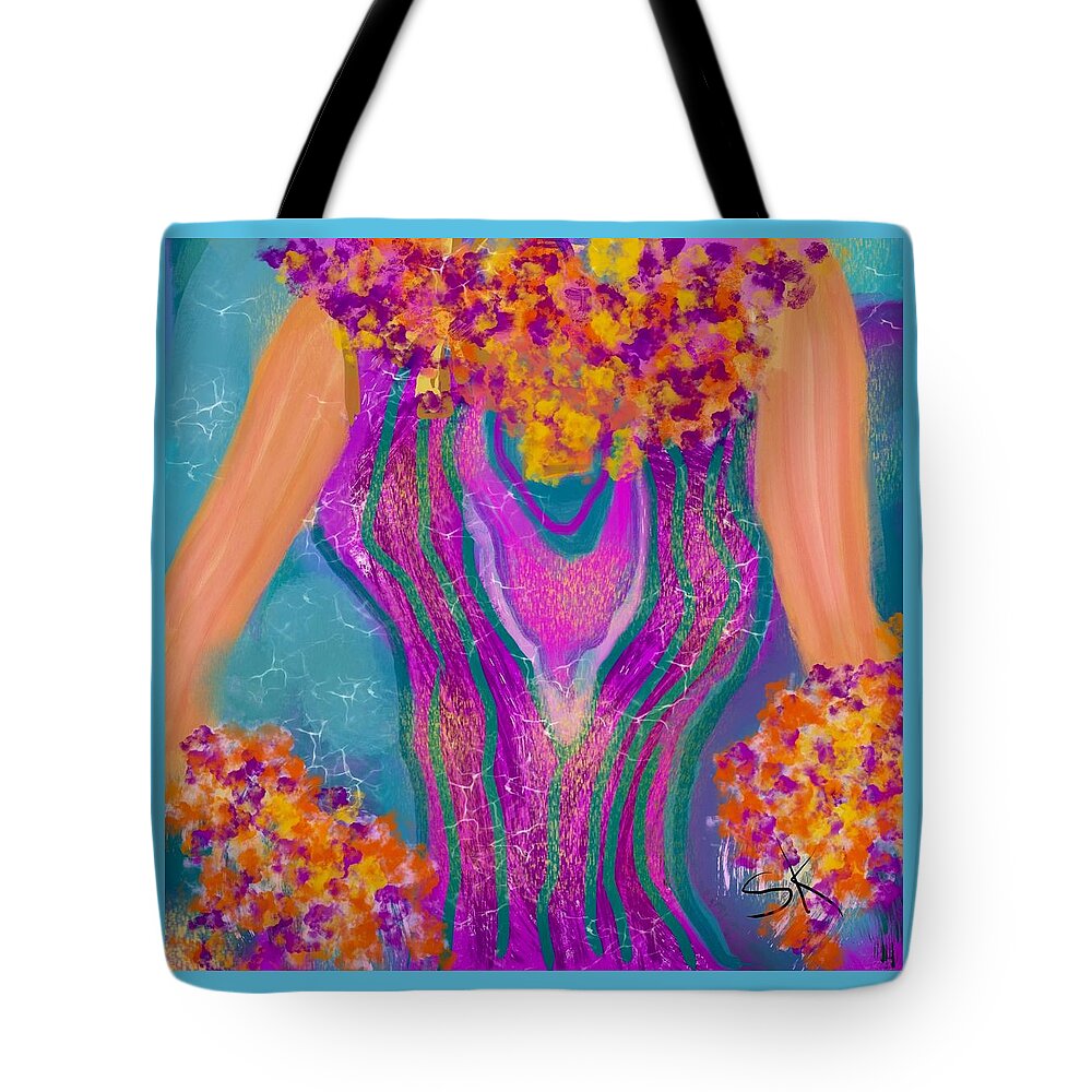 Abstract Tote Bag featuring the digital art Aloha by Sherry Killam