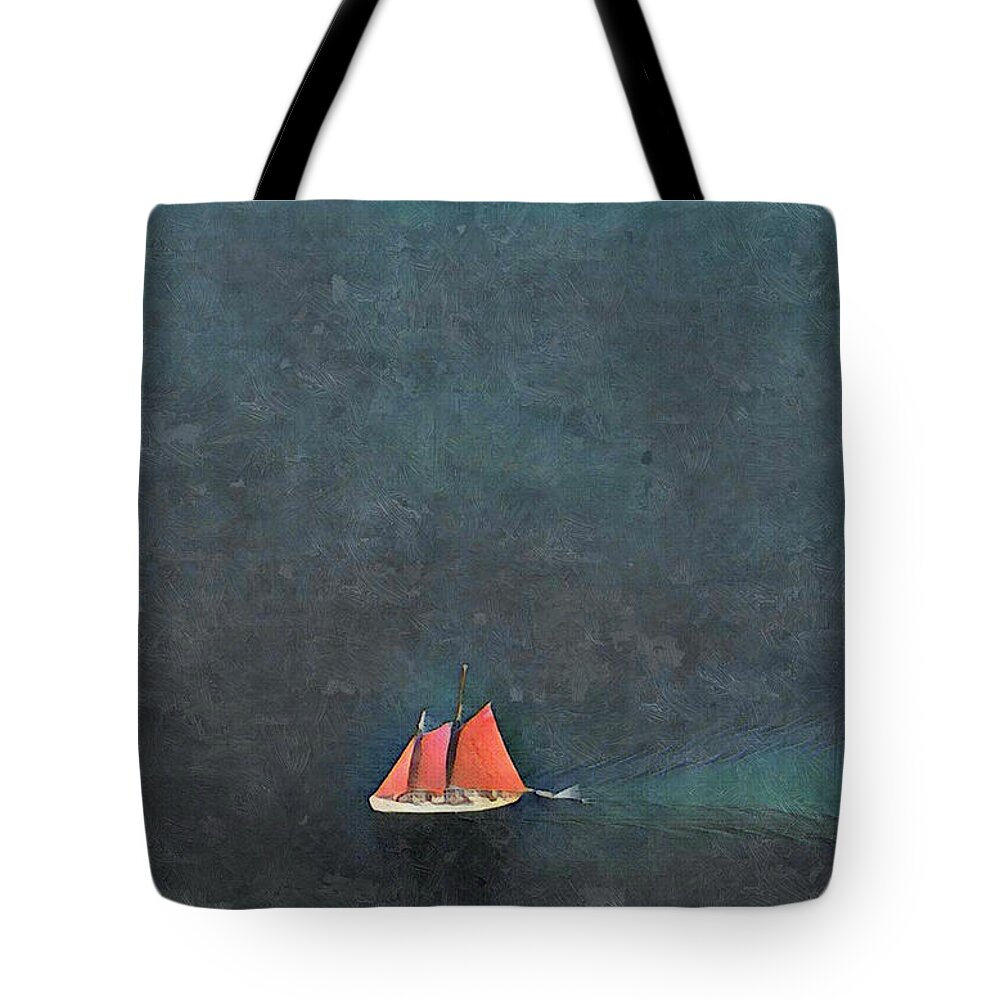 Sail Tote Bag featuring the photograph Alone by Art MacKay