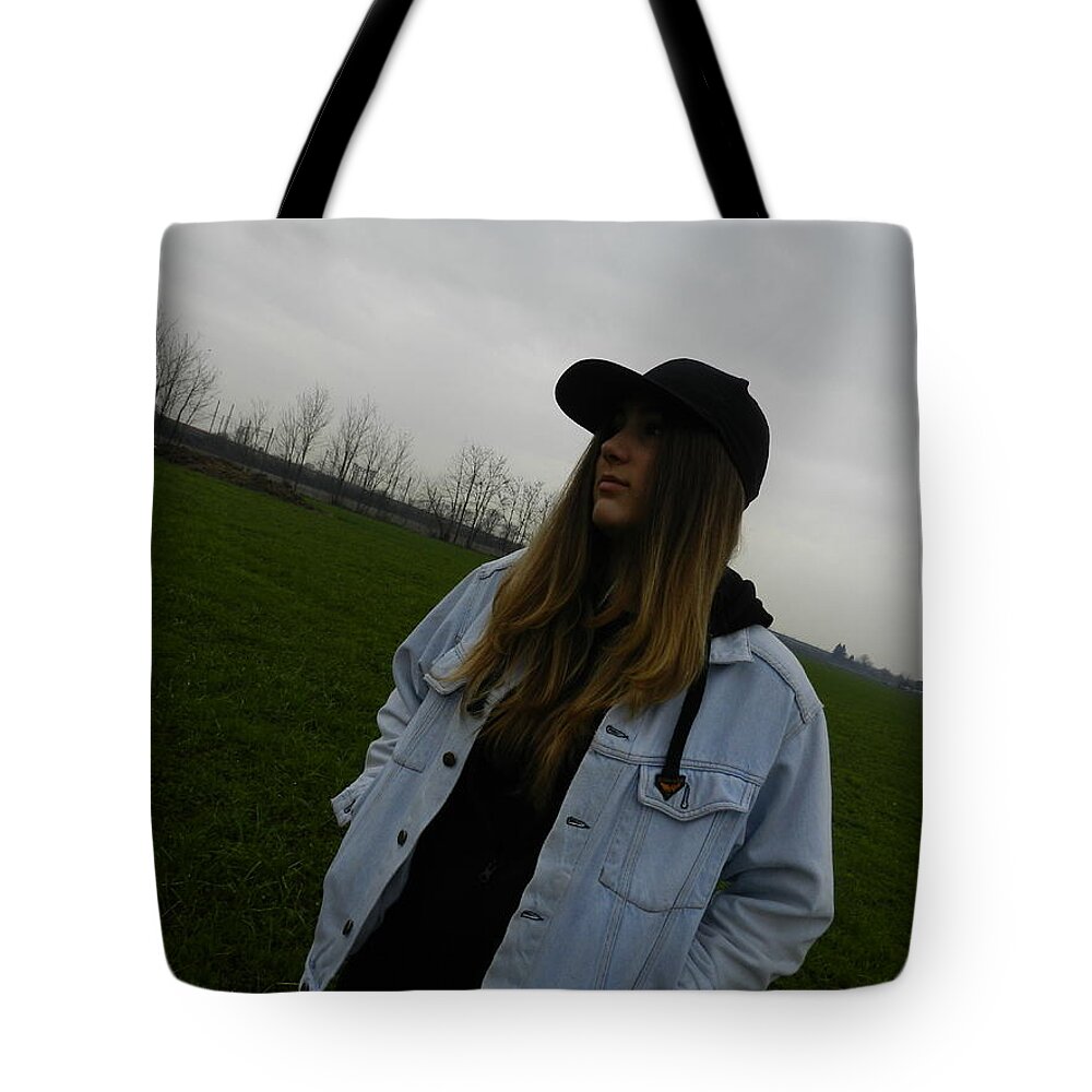  Tote Bag featuring the photograph Alone Girl by Andrew Pelx