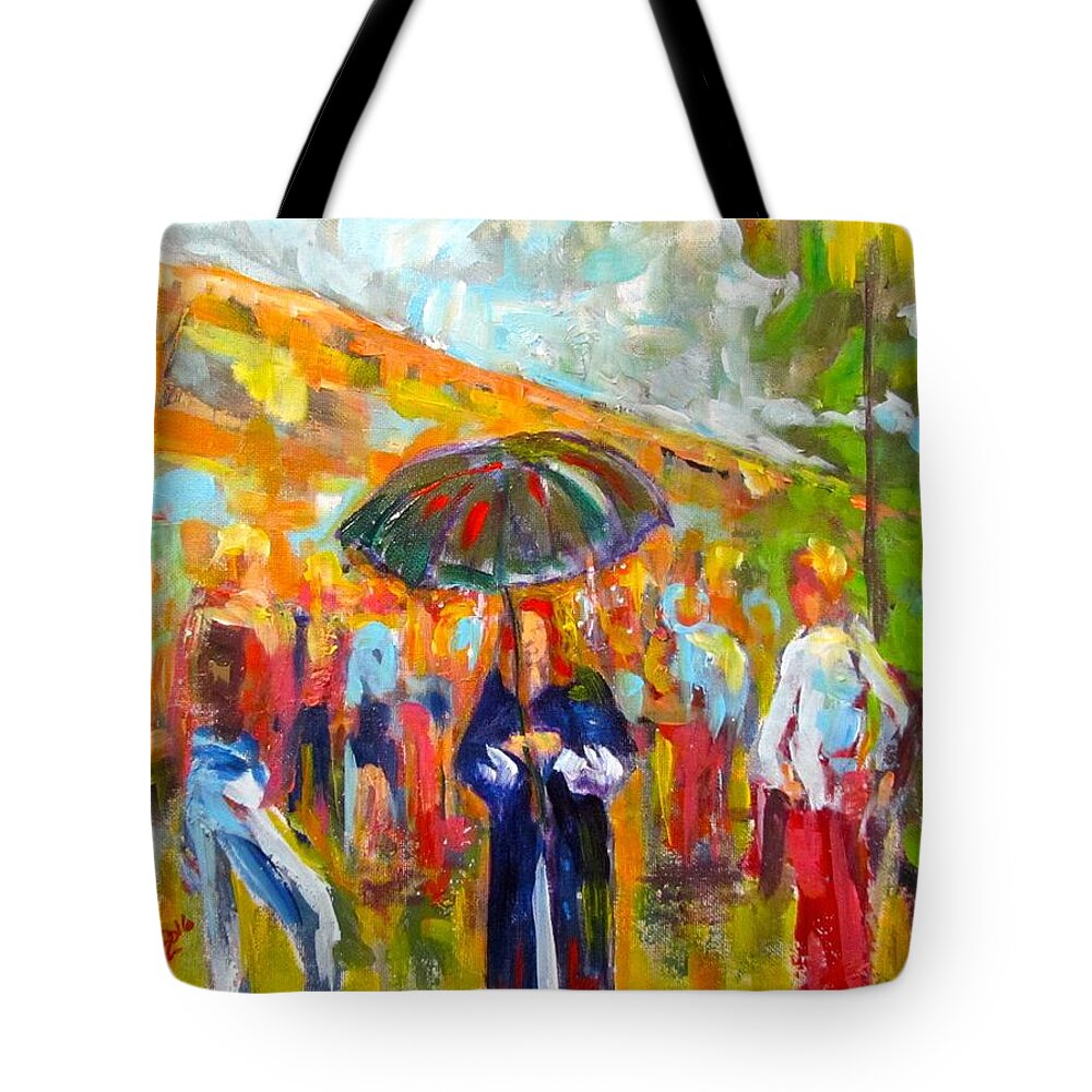 People Tote Bag featuring the painting Alone in a Crowd by Barbara O'Toole