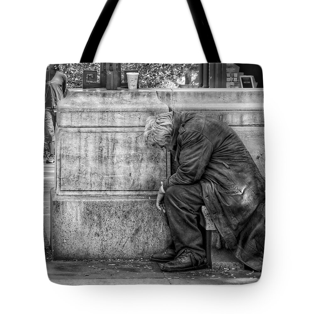 Homeless Tote Bag featuring the photograph Alone by Jackson Pearson
