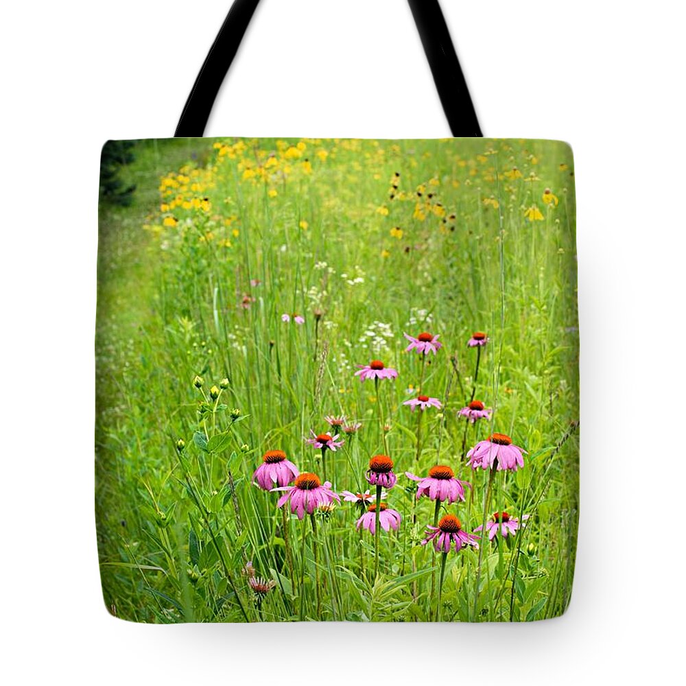Photography Tote Bag featuring the photograph Along a Prairie Path by Larry Ricker