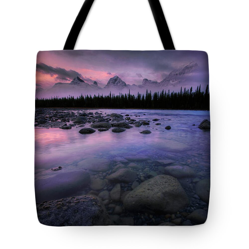 River Tote Bag featuring the photograph Along The Athabasca by Dan Jurak