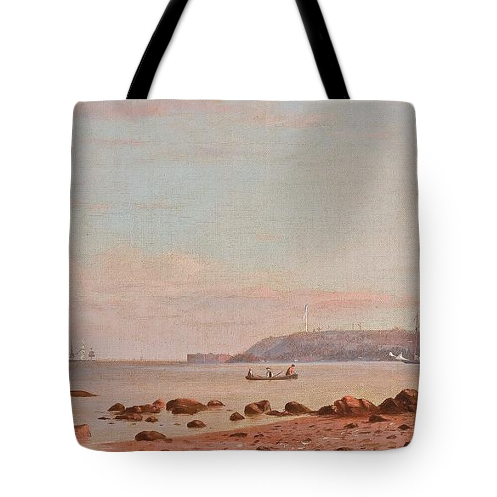Along The New England Coast By Francis Augustus Silva Tote Bag featuring the painting Along The New England Coast by MotionAge Designs