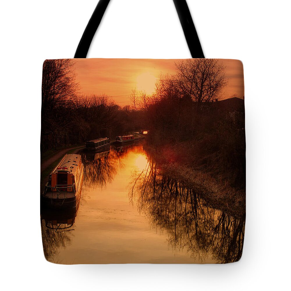 Canal Tote Bag featuring the photograph Along the tow path by Phil Tomlinson