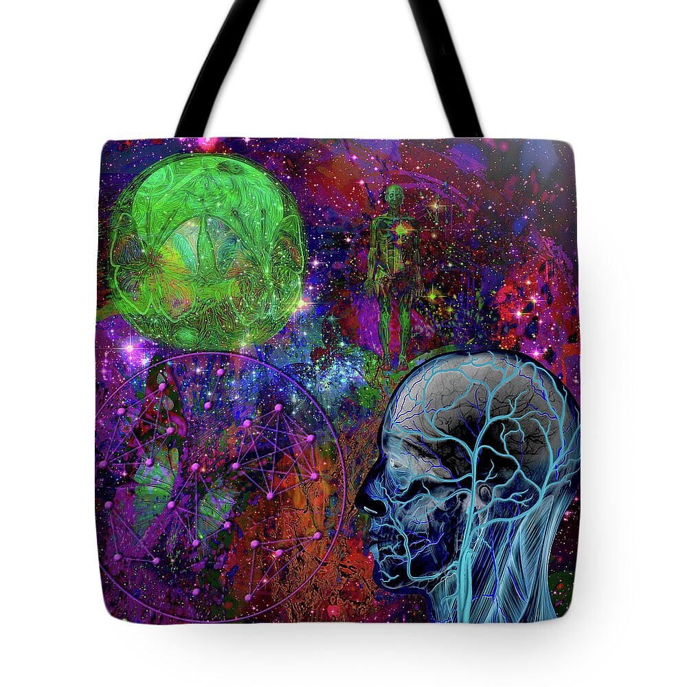 Electric Universe Tote Bag featuring the digital art Alpha and Omega Electromagnetic by Joseph Mosley