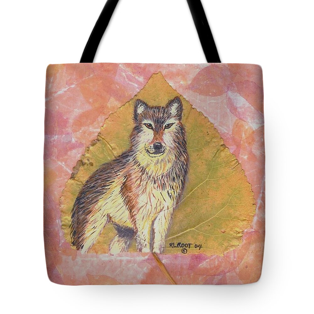 Leaf Tote Bag featuring the painting Alpha Male on Natural Leaf by Ralph Root
