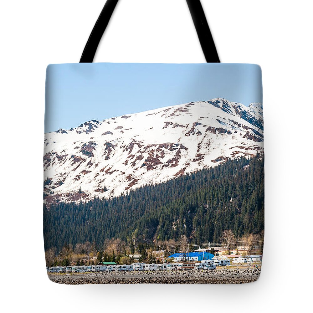 Alaska Tote Bag featuring the photograph Alsakan RV Camp by Charles McCleanon