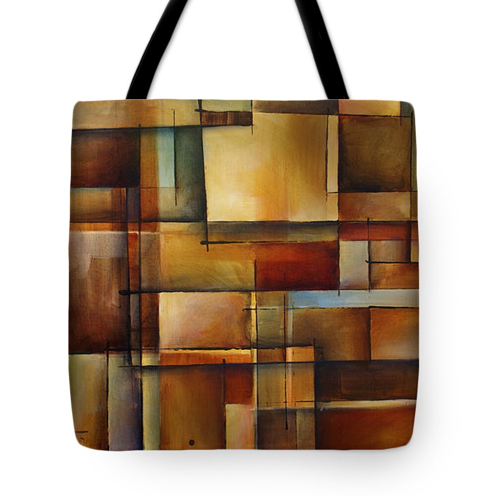 Abstract Design Tote Bag featuring the painting 'Alter the Truth' by Michael Lang