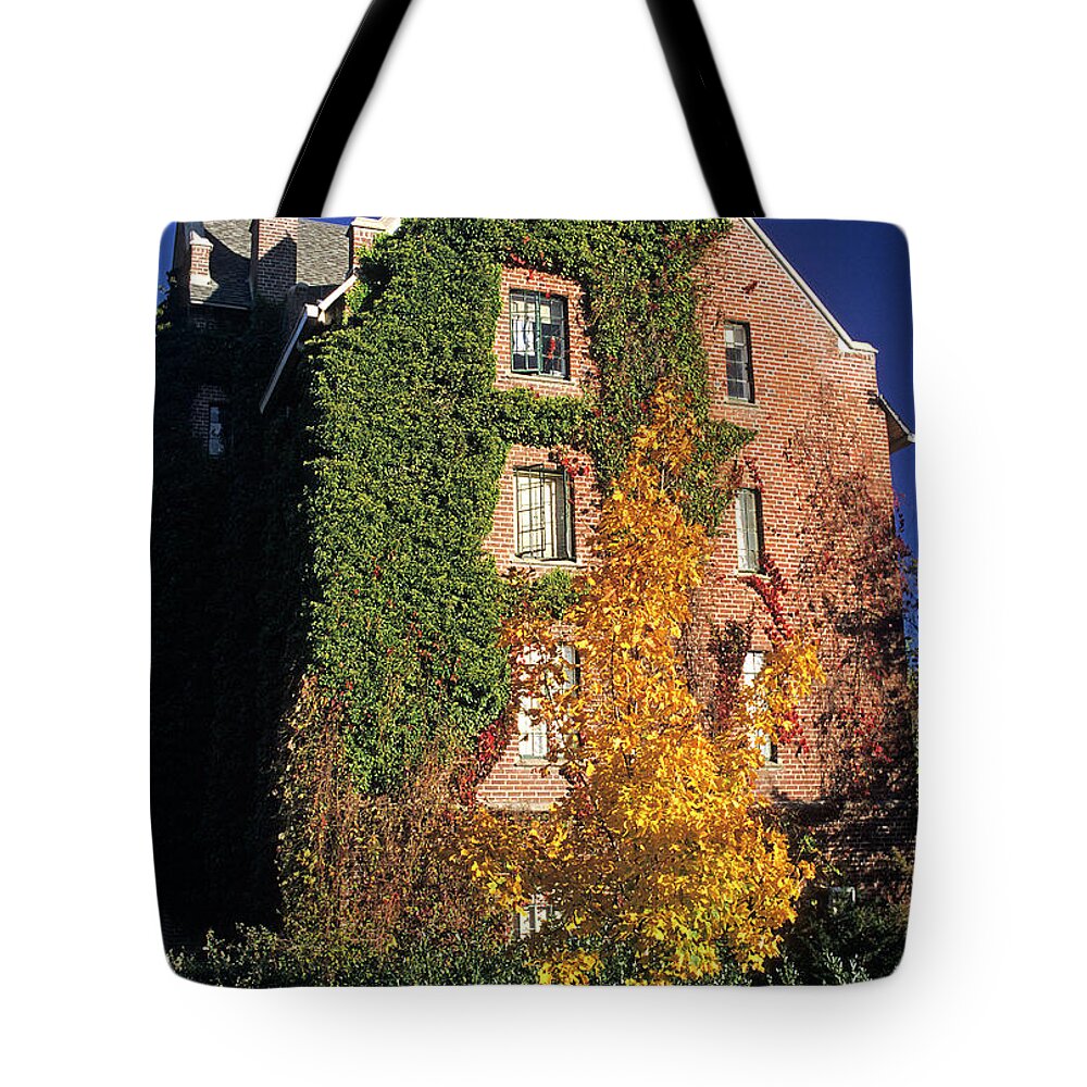 Outdoors Tote Bag featuring the photograph Alumni Bldg by Doug Davidson
