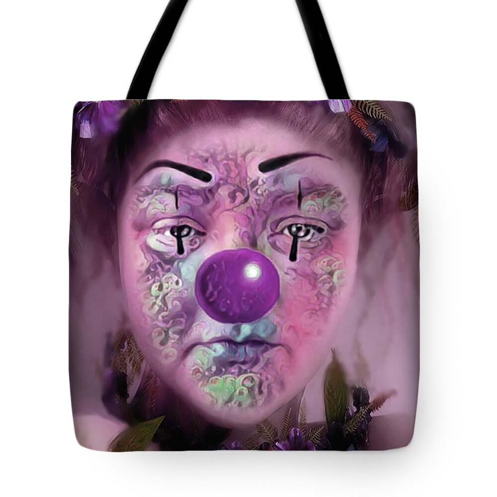 Digital Art Tote Bag featuring the digital art Always Playing the Clown by Artful Oasis