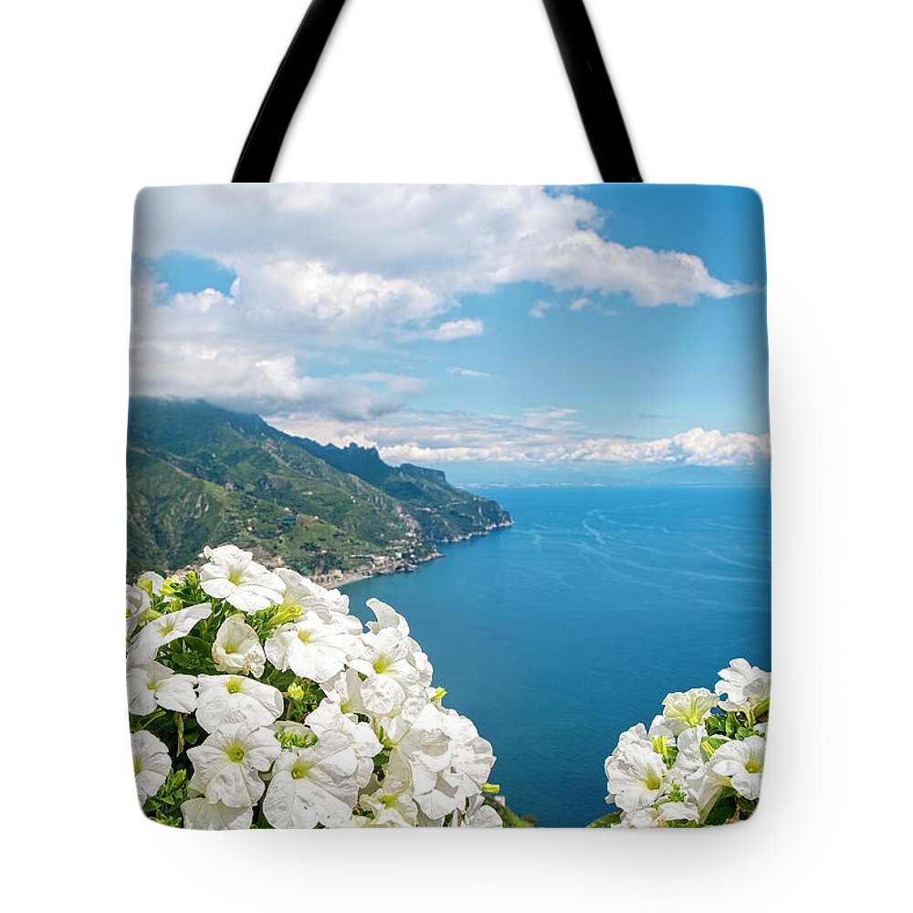 Ravello Tote Bag featuring the photograph Amalfi View by Catherine Reading