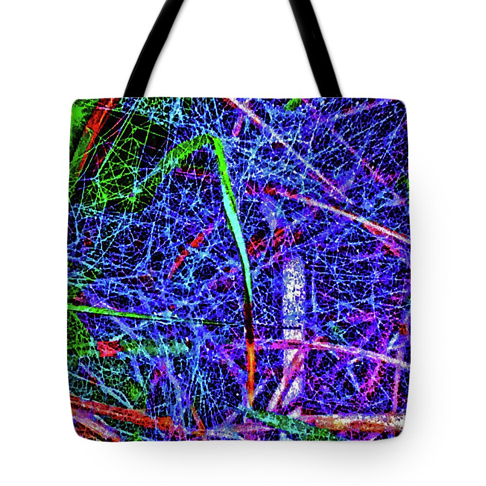 Web Tote Bag featuring the photograph Amazing Invisible Web by Gina O'Brien