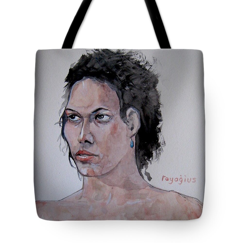 Female Tote Bag featuring the painting Amber B III by Ray Agius