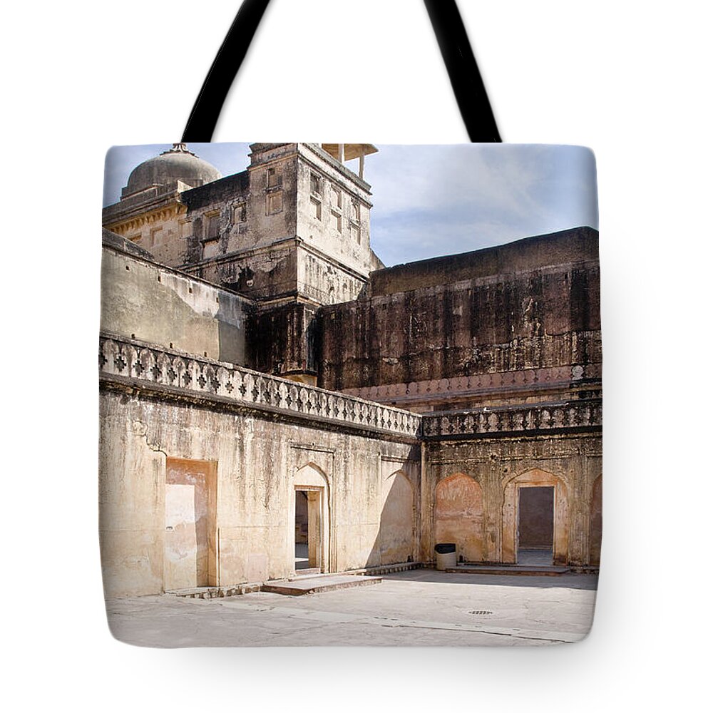 Amber Fort Tote Bag featuring the photograph Amber Fort. Towers. by Elena Perelman