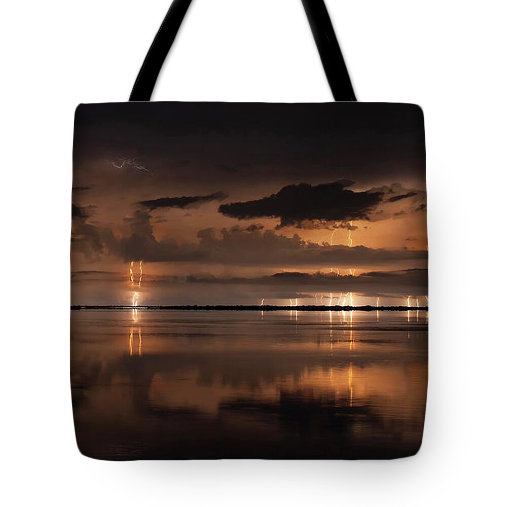 Amber Tote Bag featuring the photograph Amber Nights by Quinn Sedam