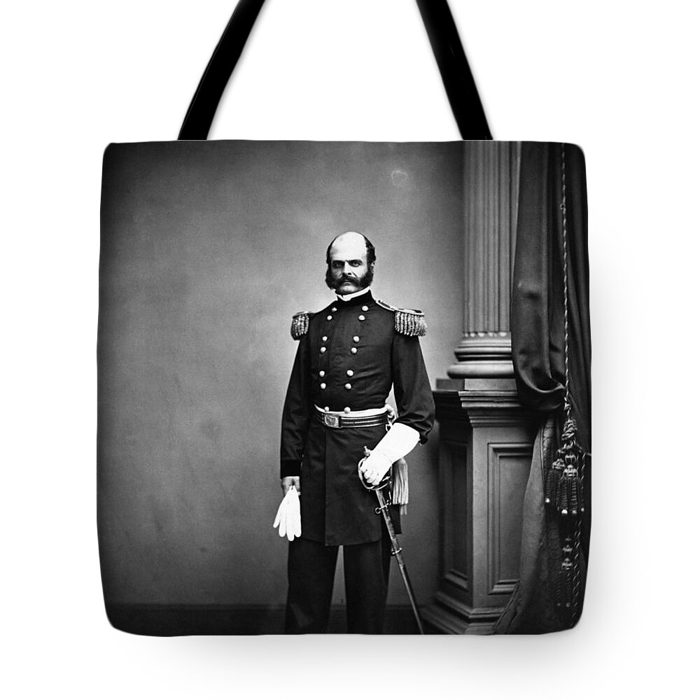 Government Tote Bag featuring the photograph Ambrose Burnside, Union General by LOC/Photo Researchers