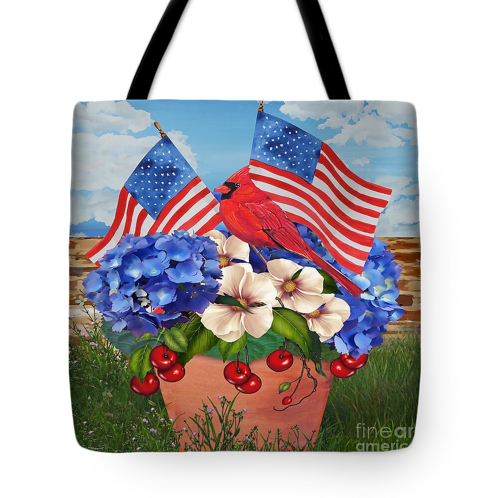 Digital Art Tote Bag featuring the painting America the Beautiful-JP3210 by Jean Plout