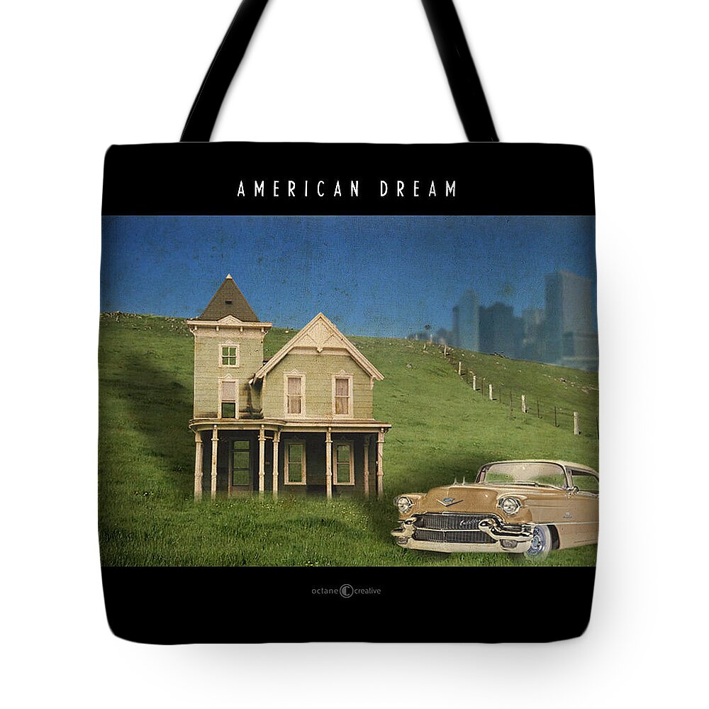 House Tote Bag featuring the digital art American Dream by Tim Nyberg