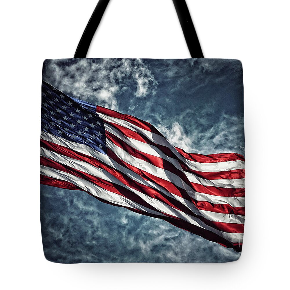 American Flag Tote Bag featuring the photograph American Flag 0680B by Fitzroy Barrett