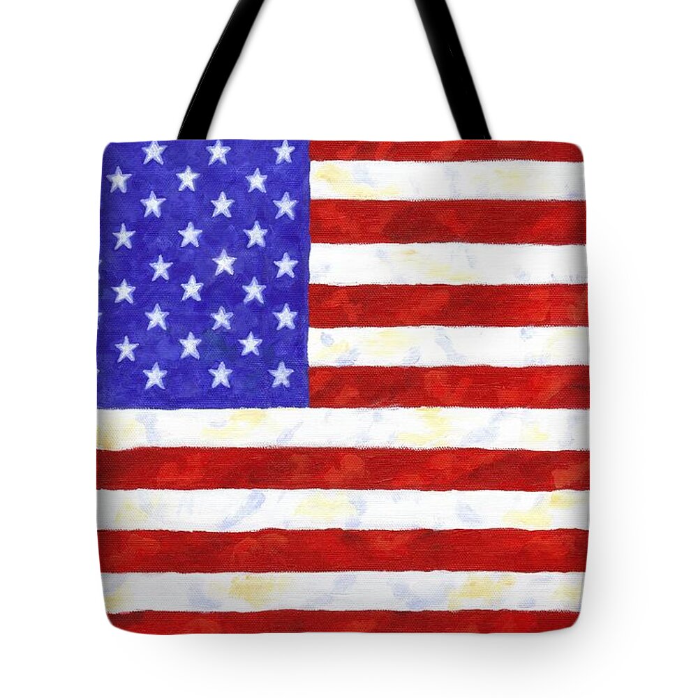 American Flag Tote Bag featuring the painting American Flag by Linda Mears