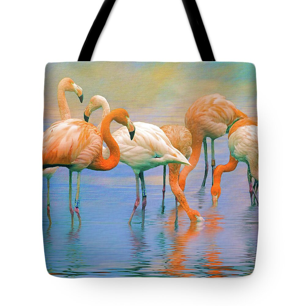 Caribbean Flamingos Tote Bag featuring the photograph American Flamingos by Brian Tarr