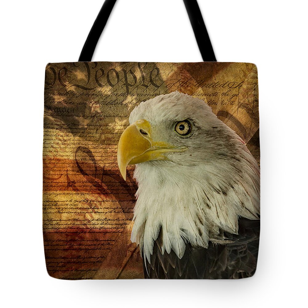 American Bald Eagle Tote Bag featuring the photograph American Icons by Susan Candelario