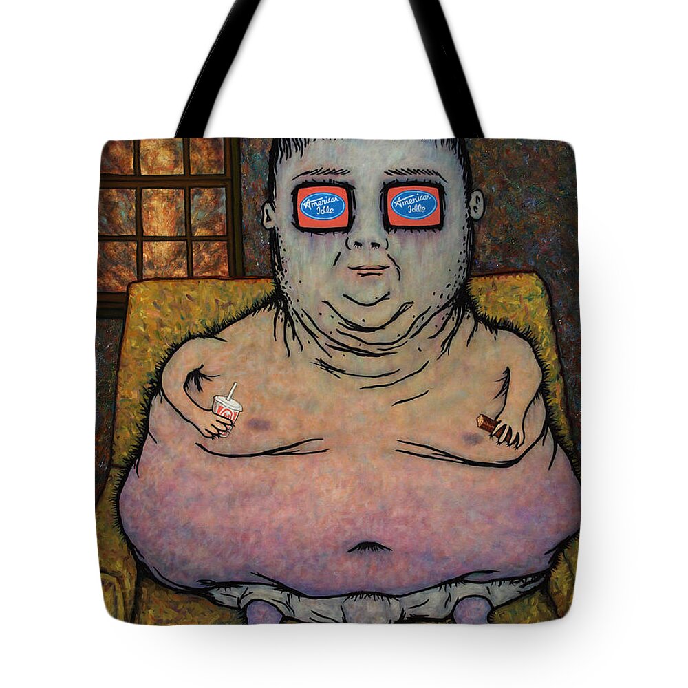 American Idol Tote Bag featuring the painting American Idle by James W Johnson