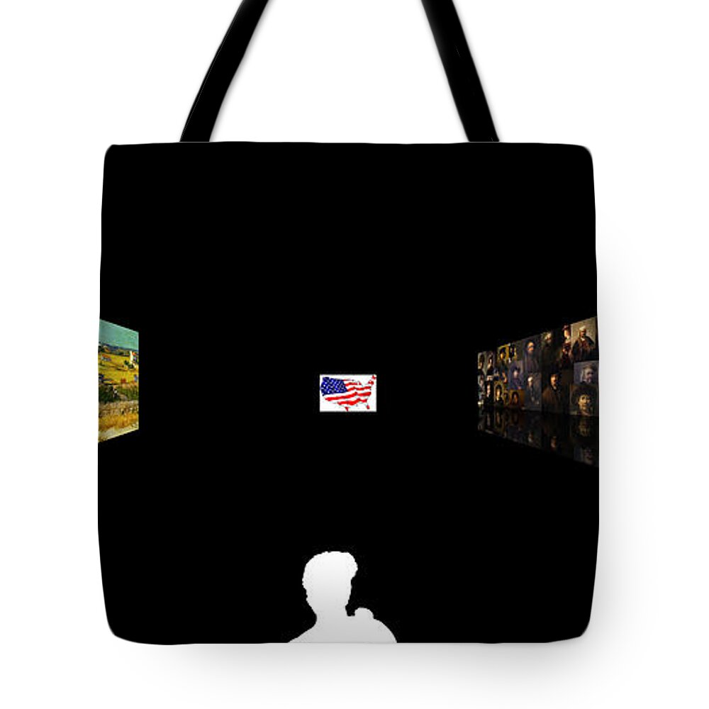 Postmodernism Tote Bag featuring the digital art American Intellectual 8 by David Bridburg
