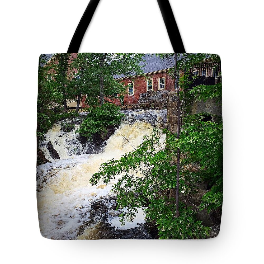 Amesbury Tote Bag featuring the painting Amesbury Mill Yard by Anne Sands