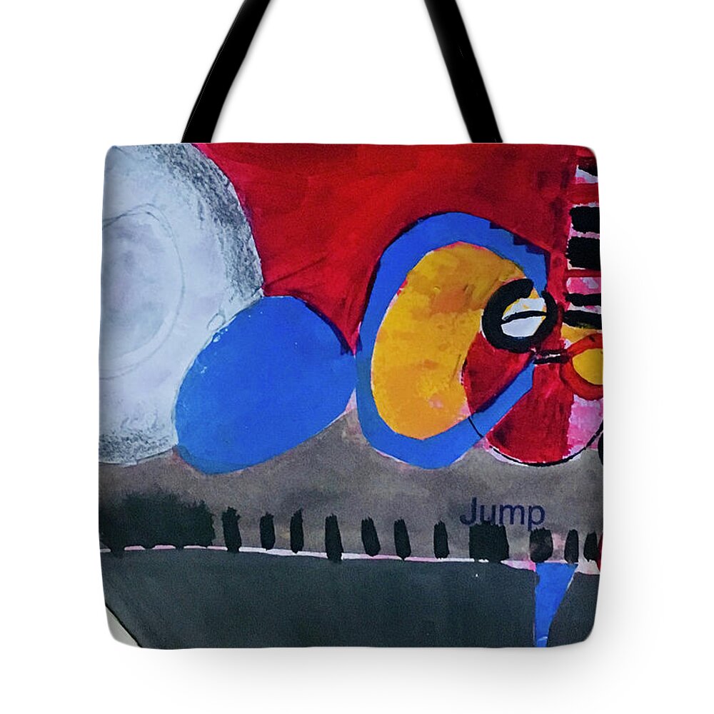 Abstract Expressionism Tote Bag featuring the painting Amigos by Carole Johnson