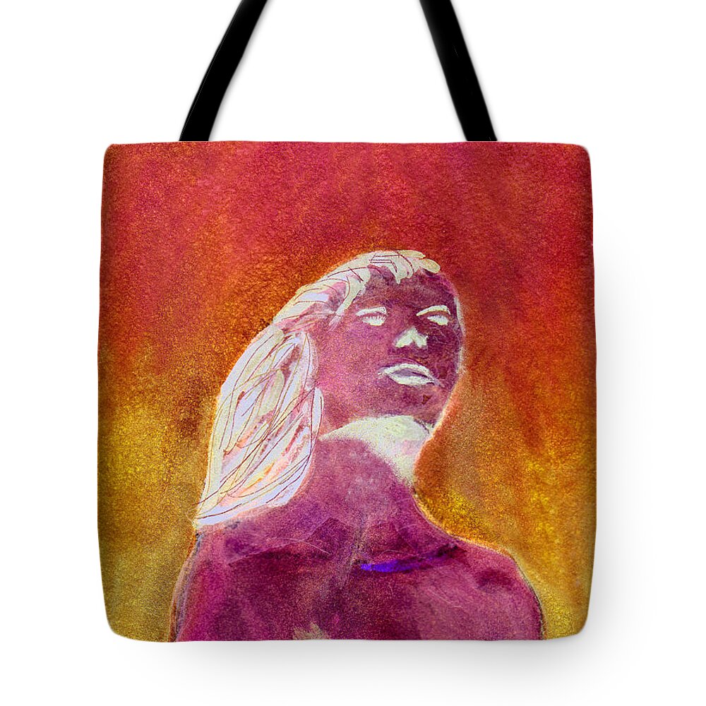 Mermaid Tote Bag featuring the painting Amphitrite Siren of Sunset Reef by Donna Walsh
