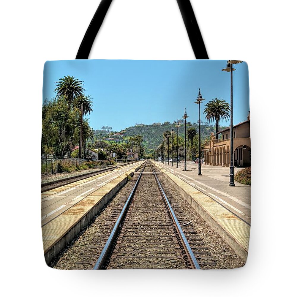 Amtrak Station Tote Bag featuring the photograph Amtrak Station, Santa Barbara, California by Joe Lach