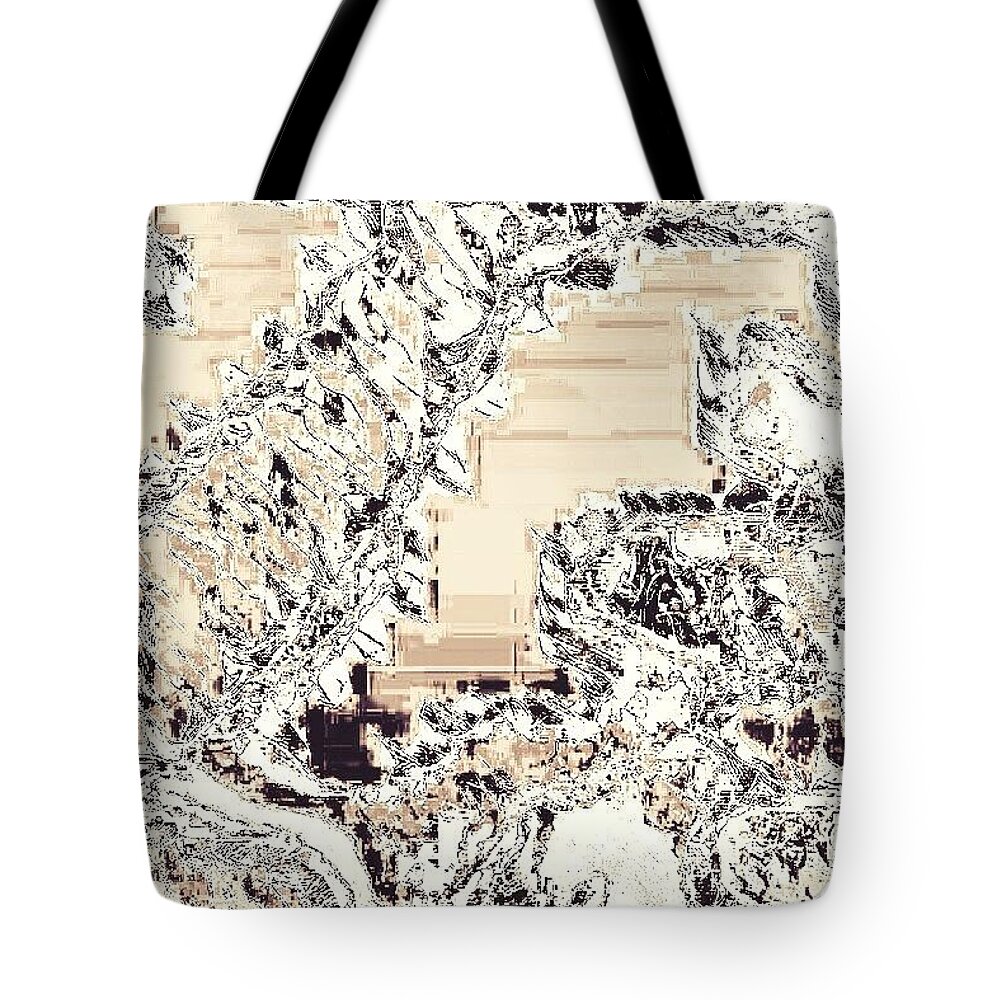 An Abstract Movement 4 Tote Bag featuring the drawing An Abstract Movement 5 by Brenae Cochran