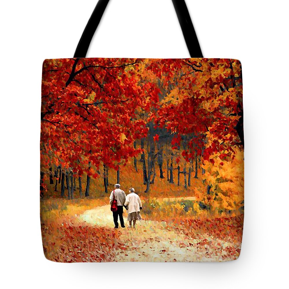 Autumn Tote Bag featuring the photograph An Autumn Walk by David Dehner