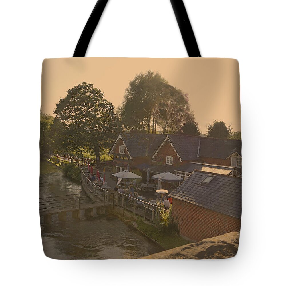 English Tote Bag featuring the digital art An English Public House by Andrew Middleton