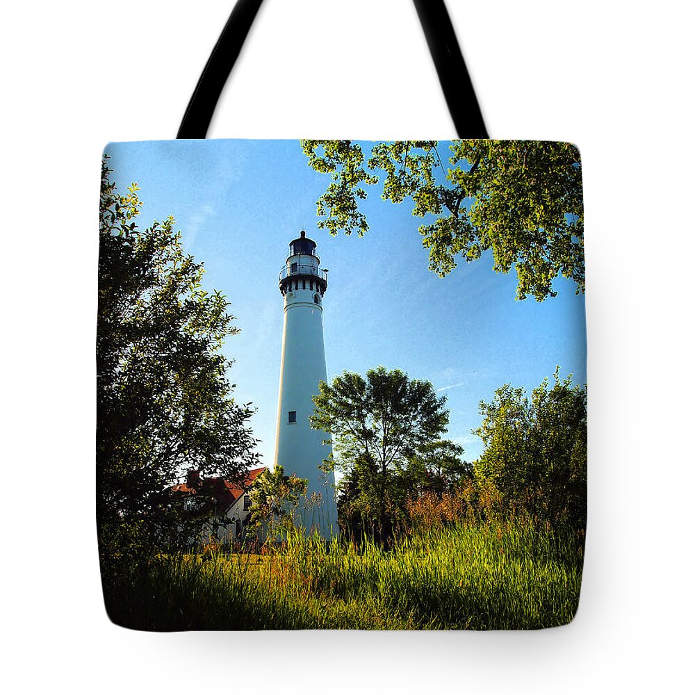 Wind Point Tote Bag featuring the photograph An Evening at Wind point Lighthouse by Scott Olsen