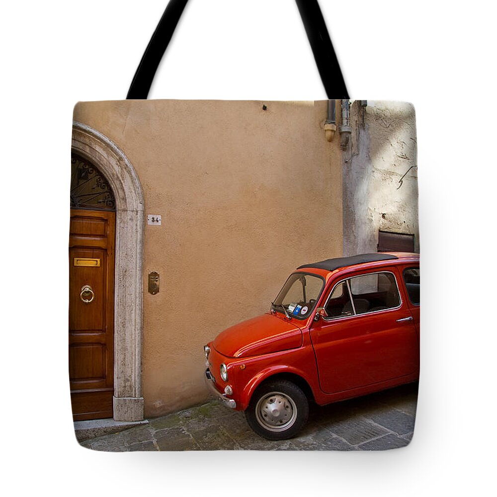 Fiat Tote Bag featuring the photograph An Italian Classic by Roger Mullenhour