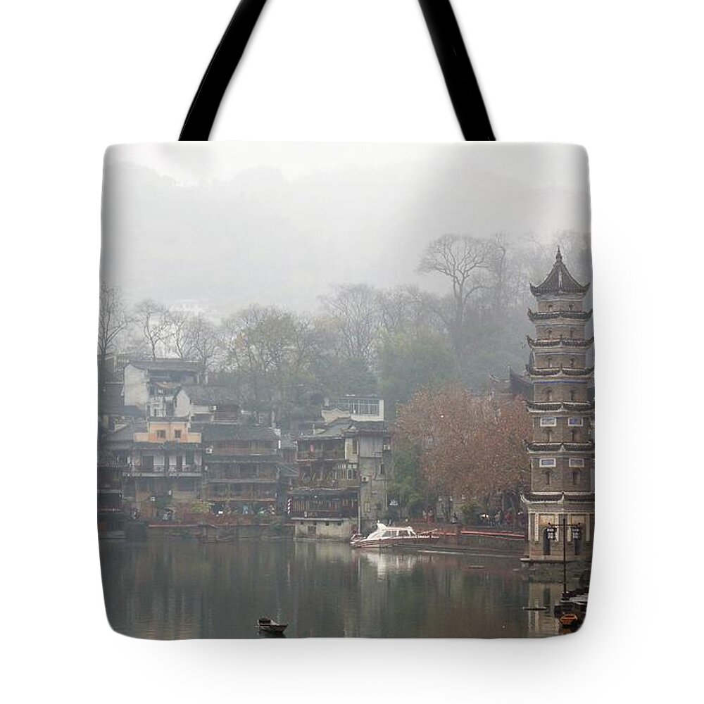 Landscape Photo Tote Bag featuring the photograph Ancient town of China-FungHuang by Color Color
