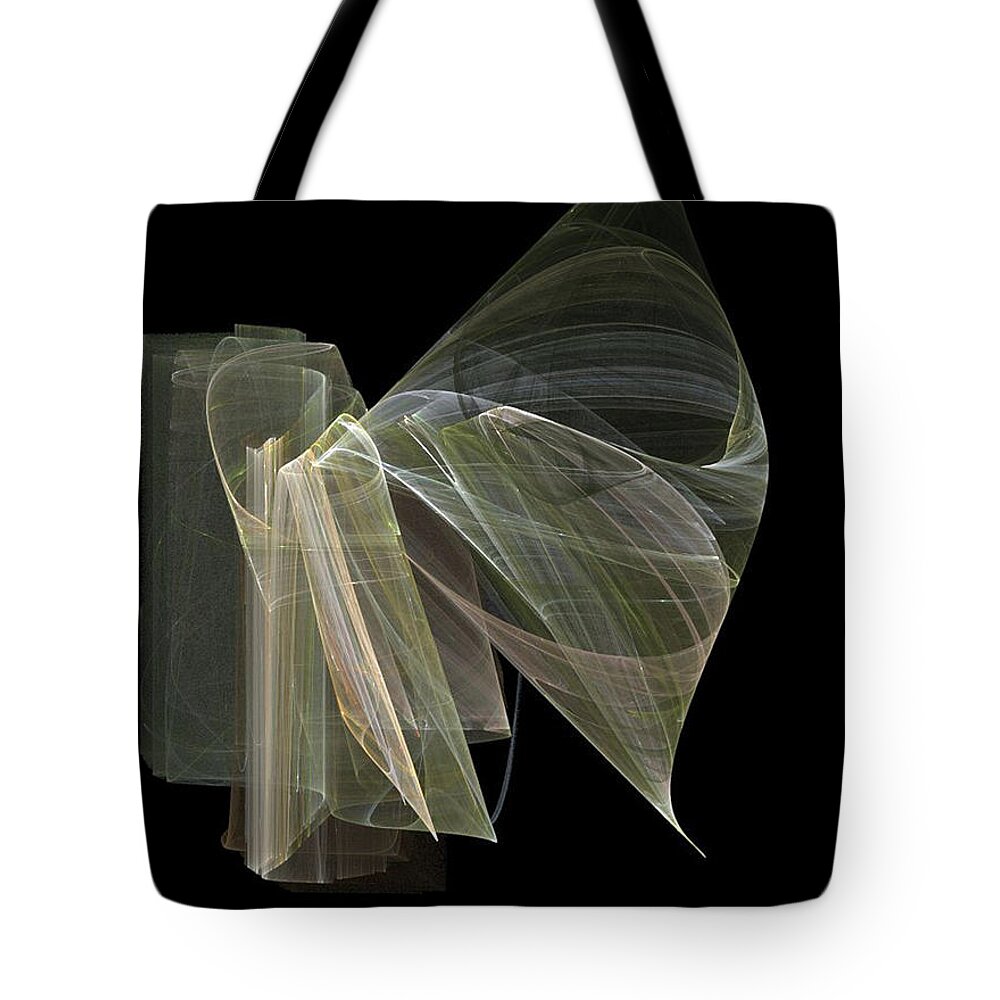 Experimental Tote Bag featuring the digital art And the Angel spoke..... by Jackie Mueller-Jones