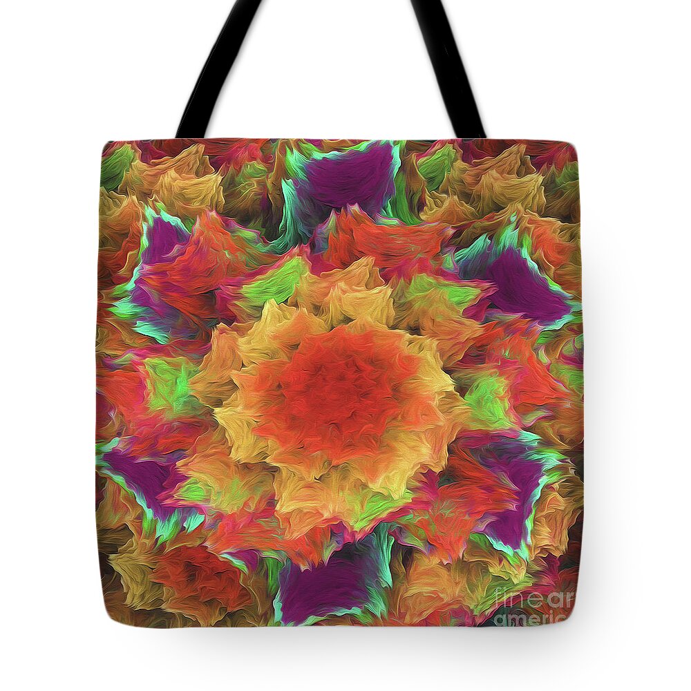 Square Tote Bag featuring the digital art Andee Design Abstract 70 2017 by Andee Design
