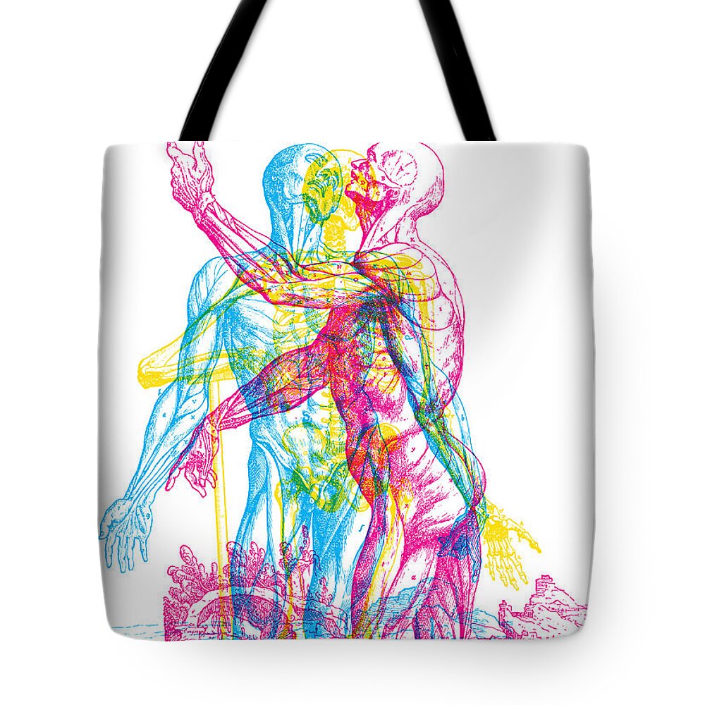 Anatomy Tote Bag featuring the digital art Andreae Skeleton by Gary Grayson