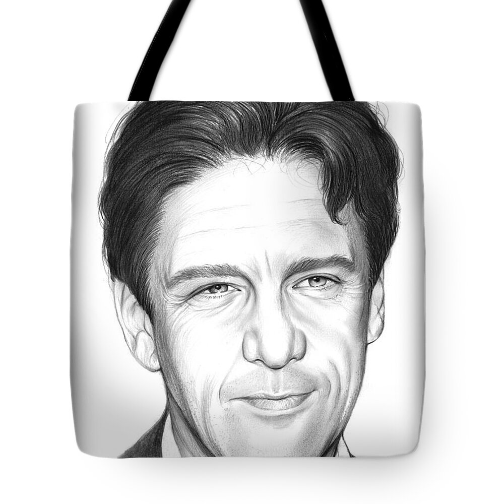 Andrew Mccarthy Tote Bag featuring the drawing Andrew McCarthy by Greg Joens